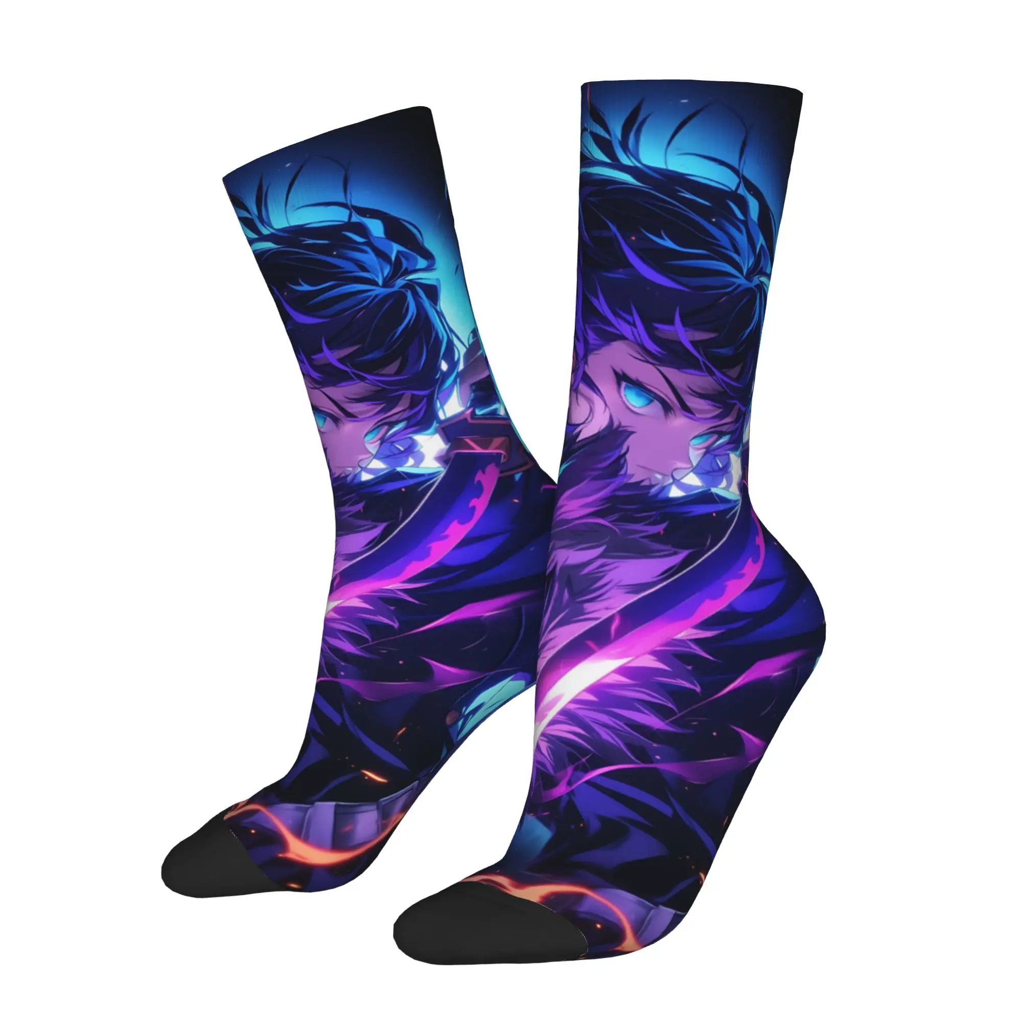 

Sports Socks customized items Demon Slayer Vintage Harajuku shounen manga Hip Hop Novelty Pattern Sock