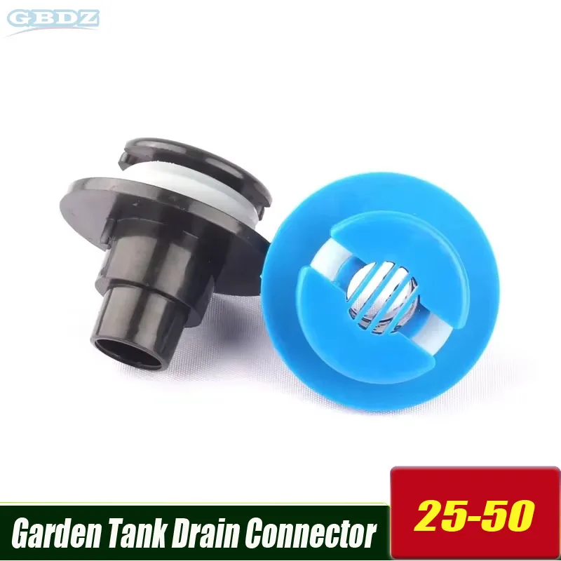 PVC Pipe Adapter Connector for Aquarium Garden Water Tank - Bottom Facing Drain Joint 25-50mm Pipe Diameter