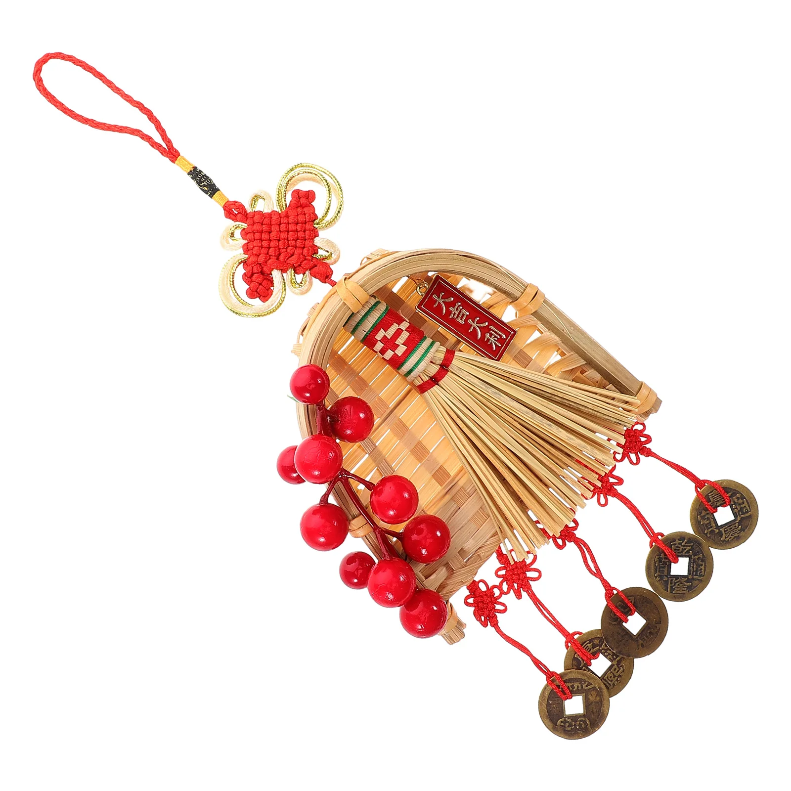 

Chinese New Year Lucky Car Charm Tassel Knot Pendant Rearview Mirror Hanging Ornament Car Interior Decoration Accessory