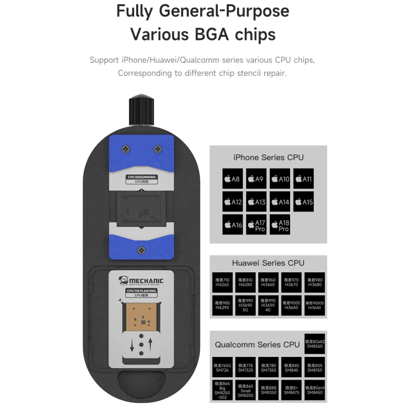 MECHANIC Magnetic Suspension CPU Glue Remove Tin Planting Platform fot iPhone Android A10-A18Pro Chip CPU Welding Repair Fixture