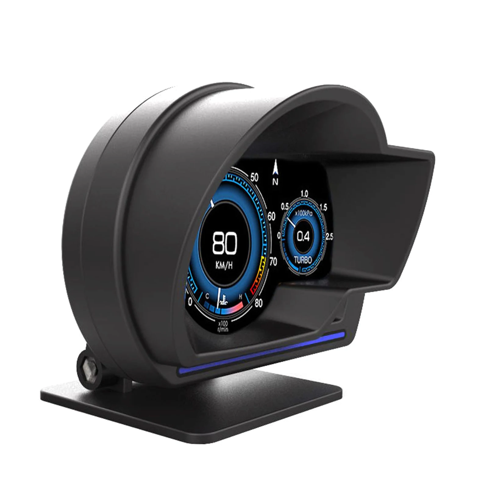 Car Head up Display, OBDⅡ+GPS Smart Gauge High Definition Speedometer Car Diagnostic Tool OBD Fault Code Elimination Safe Drivin