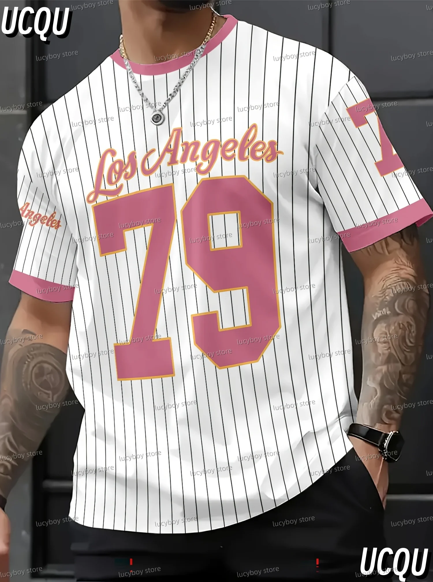 NEW IN  American Style 79 LOS ANGELES T-Shirt  Men  Short Sleeve O- Neck sport Tee Vintage Basketball T-shirt Men Clothes image 3