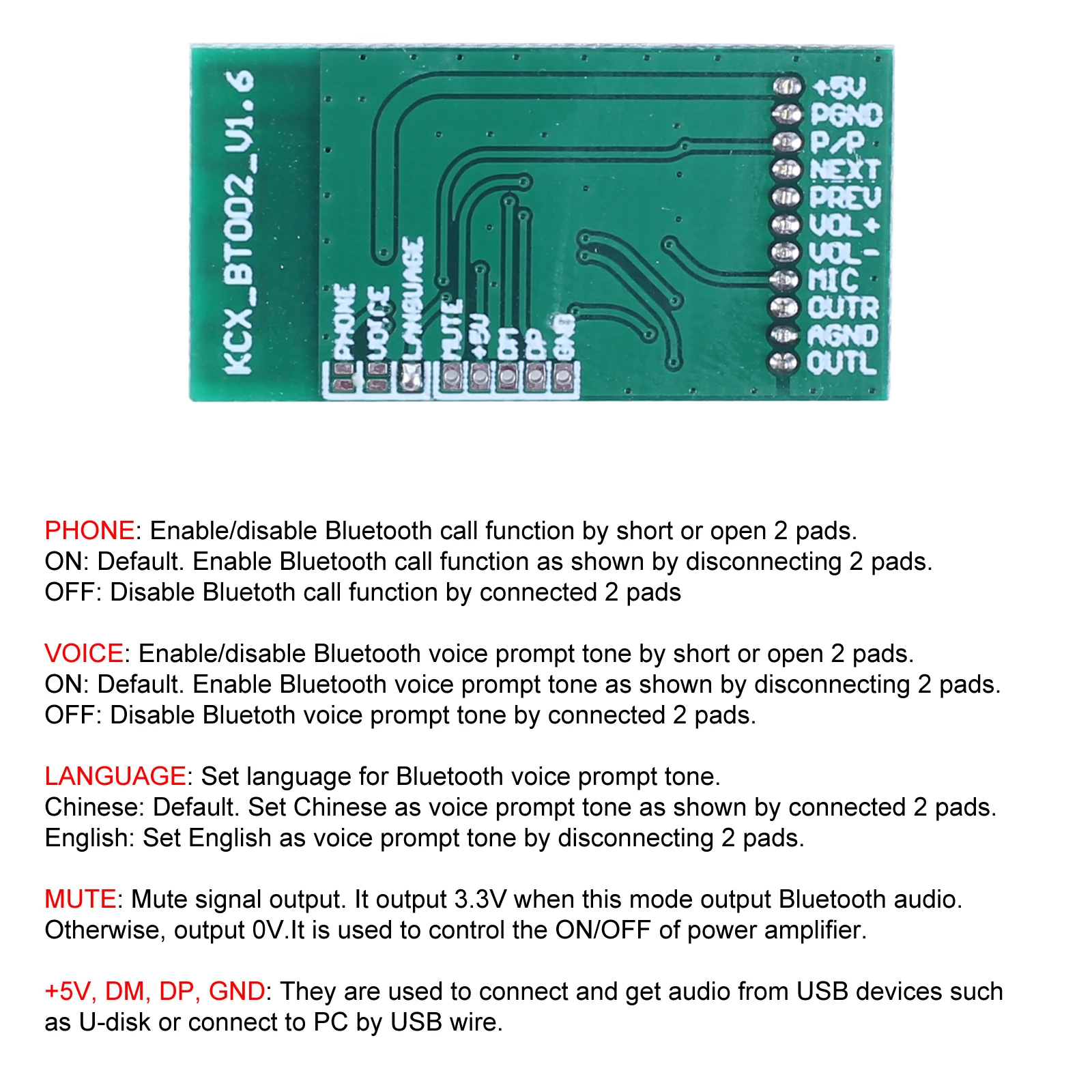 Bluetooth-Compatible Audio IC Receiver Board KCX_BT002 Lossless 4.2 Wireless MP3 Decode Module Car Player Sound Speaker Upgrade