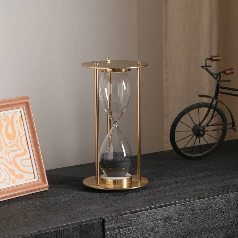 

Decorative Aluminium Frame Sand Timer-Hourglass-6.25X6.25X11