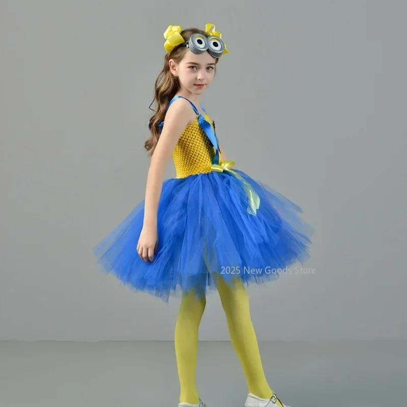 New Cosplay Despicable Me Minions Cos Anime Character Cosplay Clothes Halloween Children's Party Stage Performance Tutu Skirt