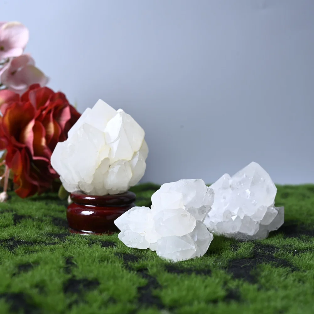 Natural Transparent Quartz Crystal Cluster Multi-Faceted Pointed Crystal Home Decoration Meditation Crystal Holiday Gifts
