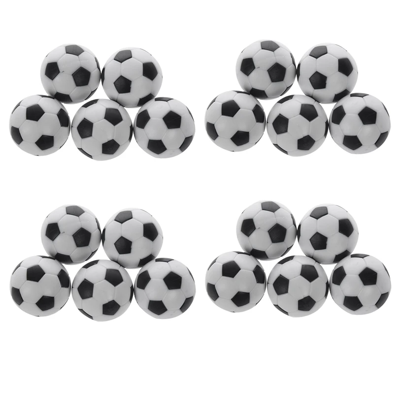 20X Plastic 32Mm Soccer Indoor Table Football Ball Replace Black+White