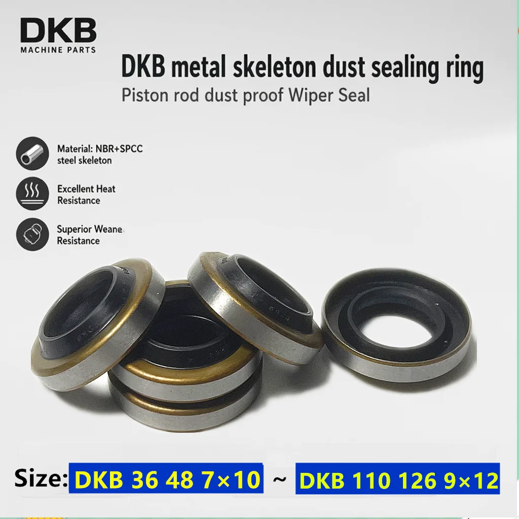 DKB Series Steel Skeleton Dust Sealing Ring DKB-36~DKB-110mm NBR+steel Skeleton for Excavators, Loaders, Forklifts, and Cranes
