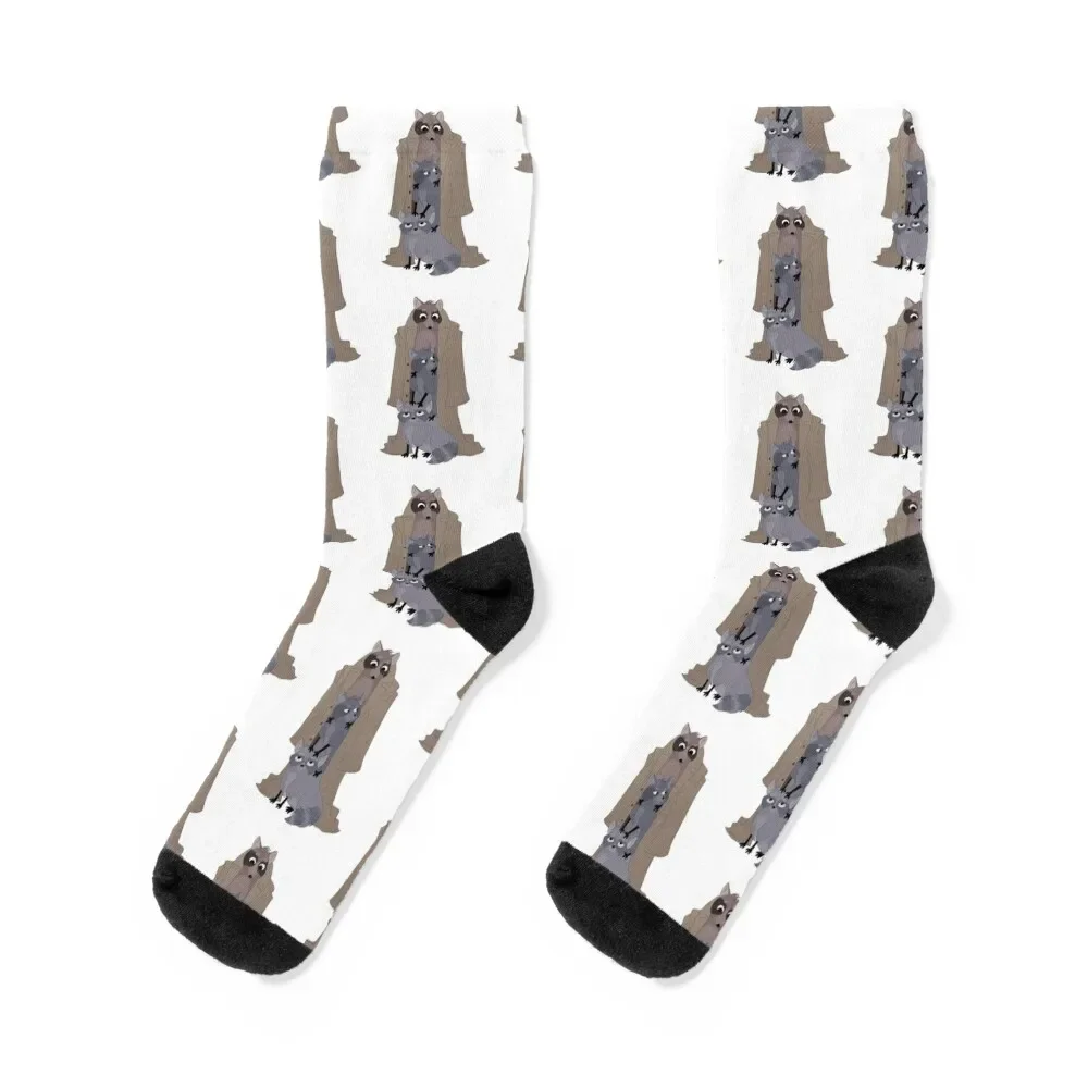 

3 Raccoons In A Trench Coat Socks New year's Climbing new year Men Socks Women's