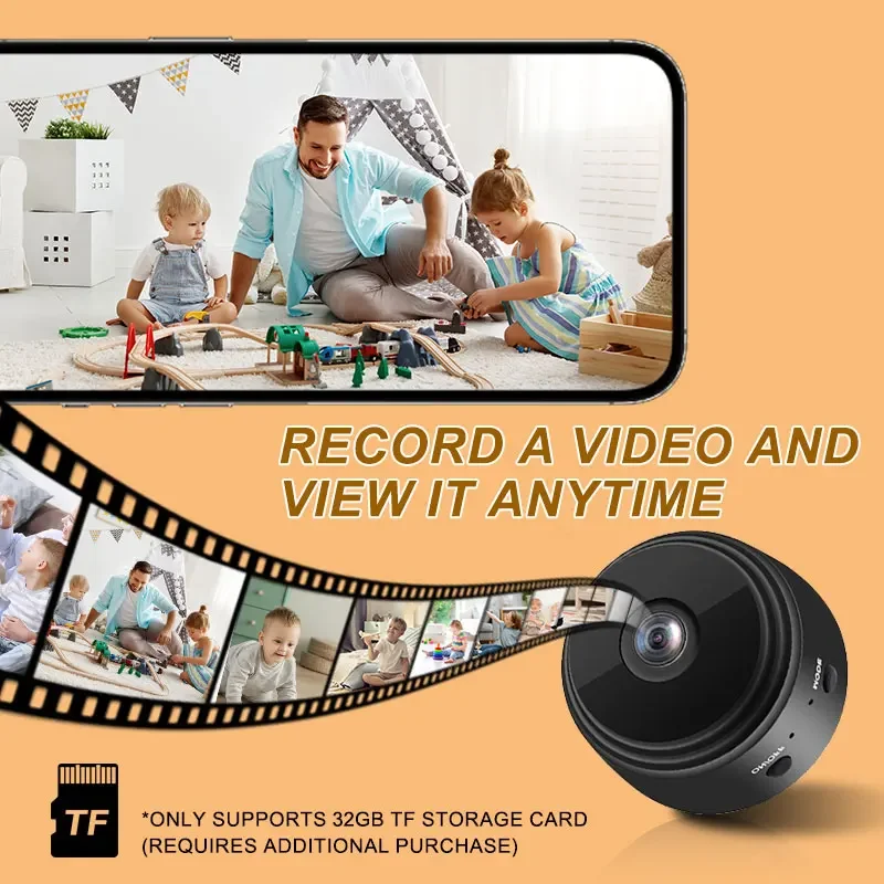 A9 كاميرا صغيرة مراقبة كاميرا أمان تعمل بالواي فاي 1080P HD الاستشعار للرؤية الليلية كاميرا ويب مراقبة الفيديو الحياة الذكية المنزل