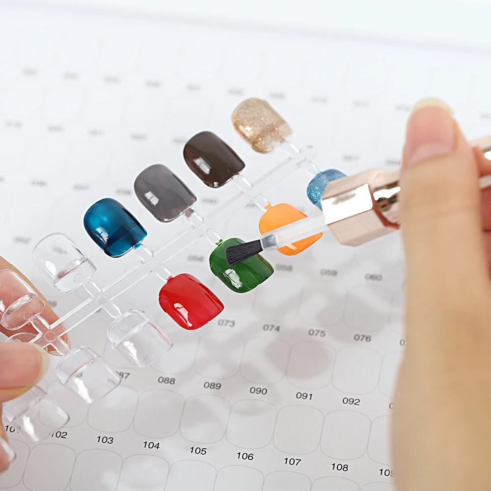 New 480 Nail Color Display Foot Nail Shape Inlaid Color Card Nail Art Sample Book Salon Manicure Tools Showing Shelf