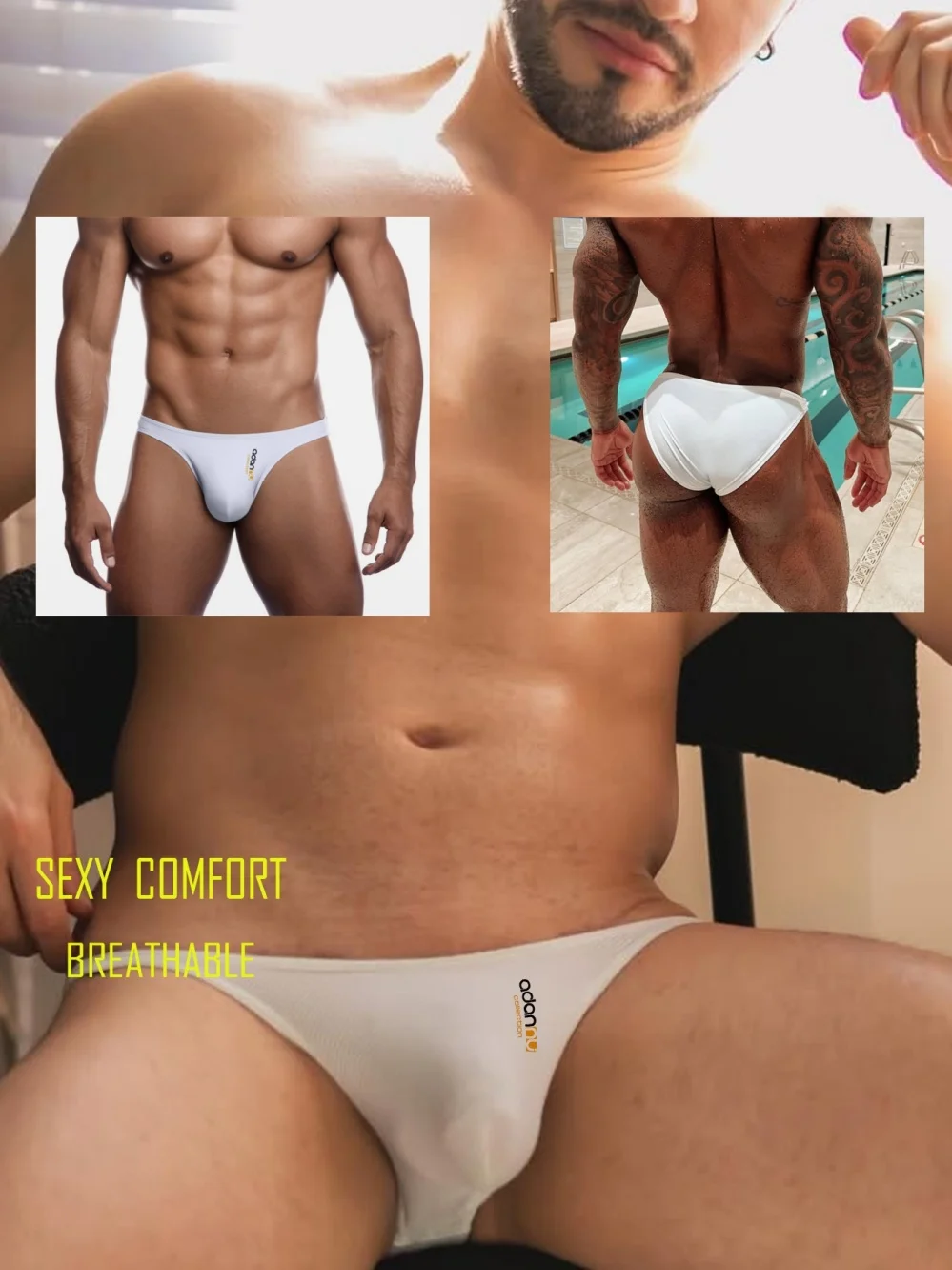 Men's Low-Rise Modal Briefs - Quick-Dry Stretch Fit Sports Underwear Breathable Solid Color Comfort