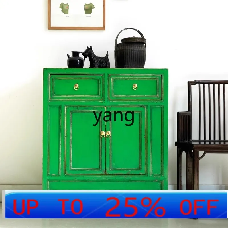 

Ltt color paint new Chinese antique old porch cabinet solid wood living room furniture dining side cabinet