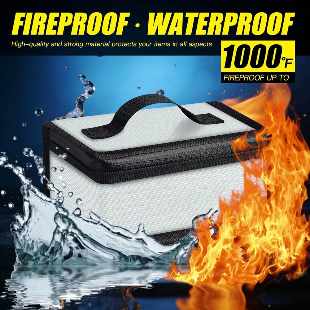 Fireproof Explosionproof Large Capacity Battery Storage Guard Pouch For Lithium Battery Storage Bag Fiberglass