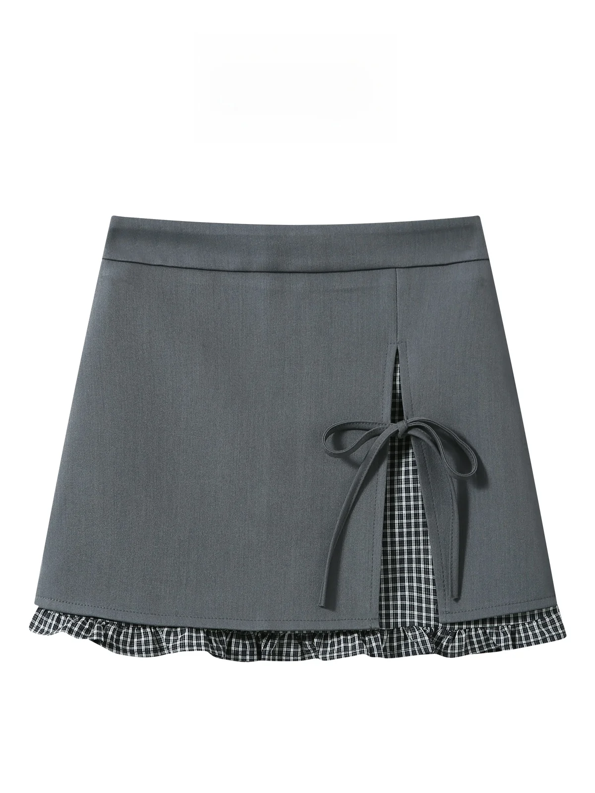 

ay Suit A-Line Design Split f Skirt Women Early Autumn 2025 New High Waist Slim Splicing Plaid Skirt Ci Commute Daily