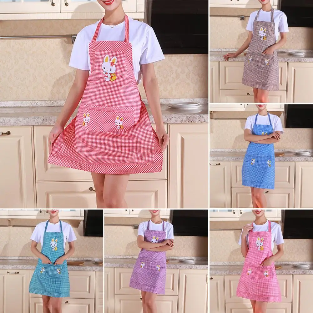 Baking Apron Portable Women Apron Lightweight Wipe Hand  Adorable Lovely Cartoon Rabbit Kitchen Cooking Apron