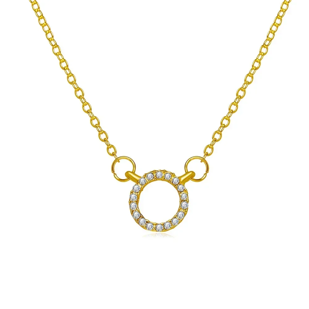 Delysia King  2021 new geometric clavicle chain creative retro simple full  circle necklace