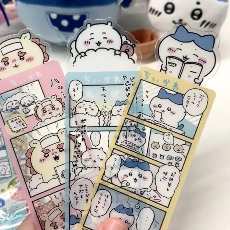 MINISO Chiikawas New Transparent Bookmark Cartoon Clear Card Cute Girl Photography Props Kids Toys Birthday Gifts