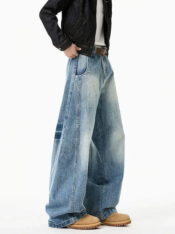 

Мужские джинсы Cleanfit с изогнутыми штанинами, прямые, в американском стиле, повседневные, широкие, осенне-зимний модный тренд