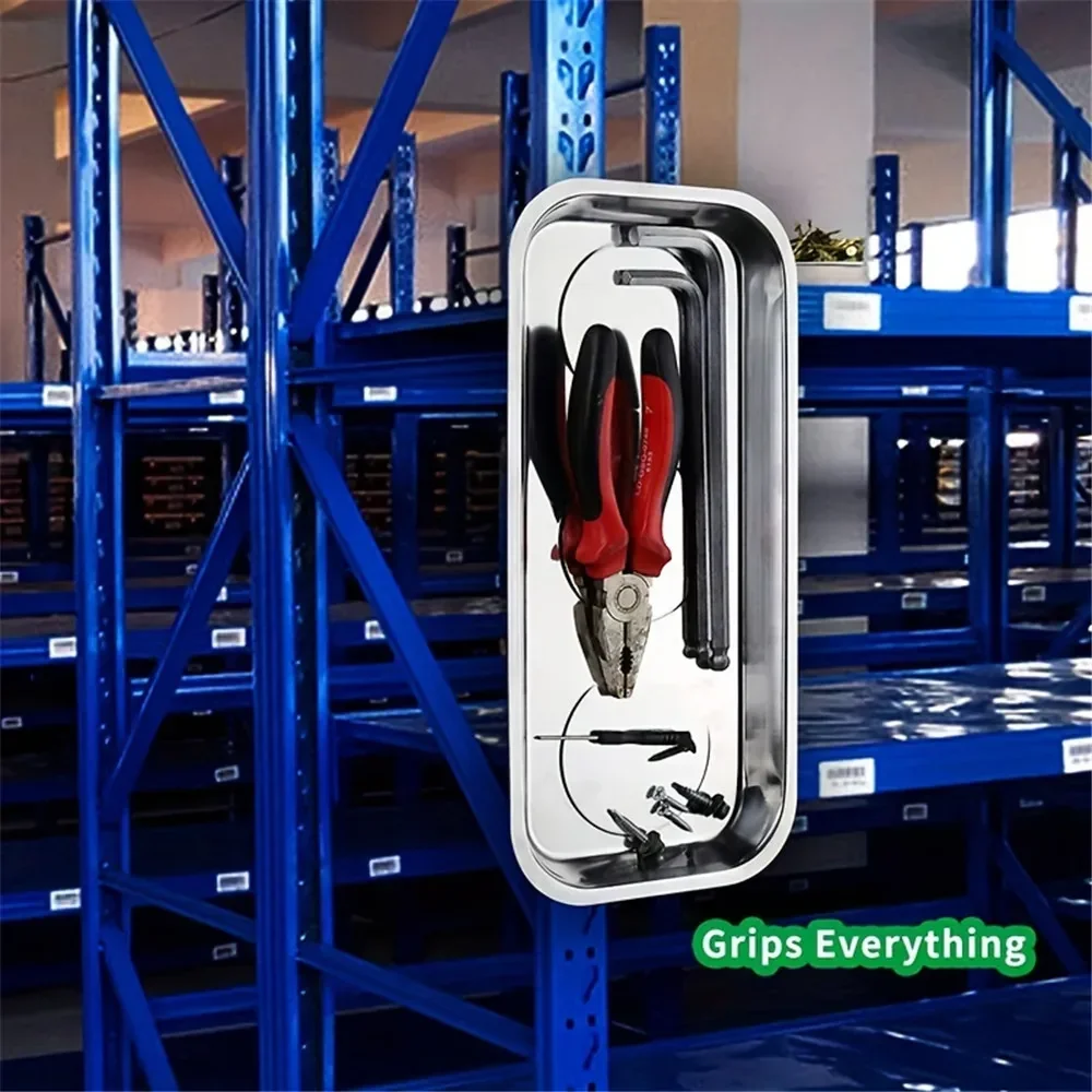 الفولاذ المقاوم للصدأ علبة مغناطيسية أداة أجزاء تخزين المغناطيس أداة صواني أجزاء حامل مع مغناطيس قوي للمسامير مآخذ البراغي دبابيس