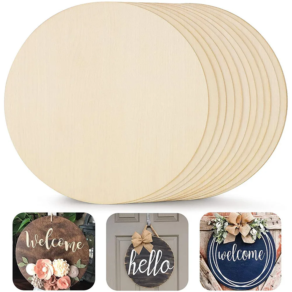 

5Pcs Wood Round For DIY Craft Kids Christmas Painting Toys Ornament Wedding Household Decoration Board