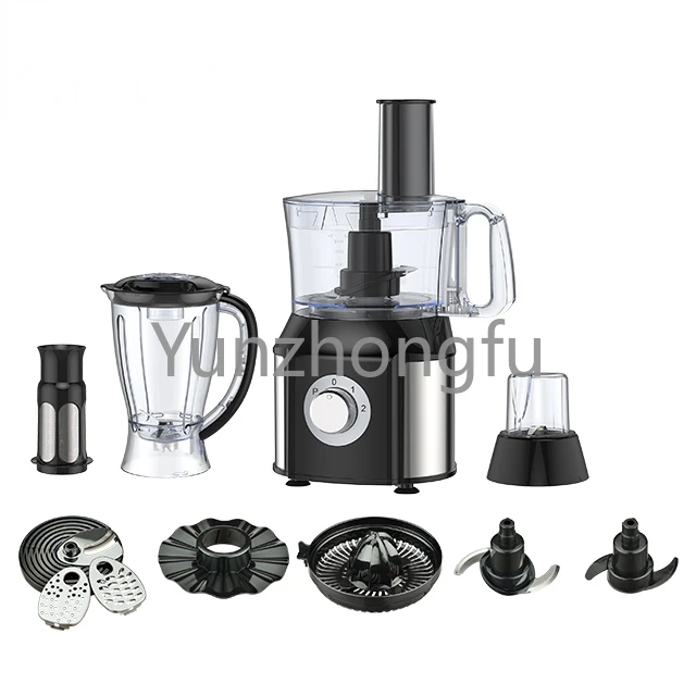 Blender, Chopper, Mixer, Citrus Juicer, Grinder, Dough Maker, Shredder, Slicer, 10 in 1 500W Multifunctional Food Processor