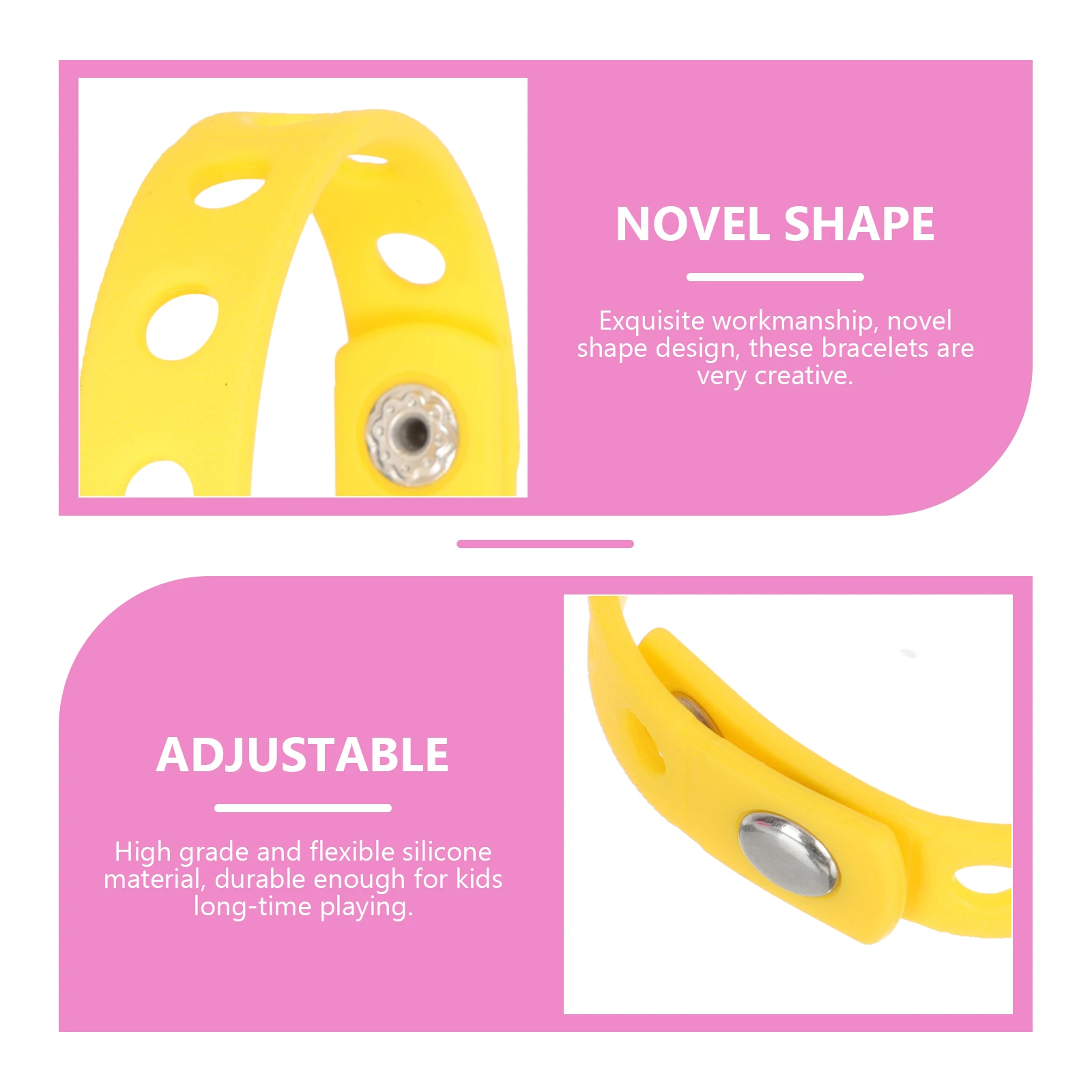 

10pcs Bracelets Kids Bracelet Adjustable Kids Wristbands Colored Decorative DIY Toys Bright Flexible Toddler Gel