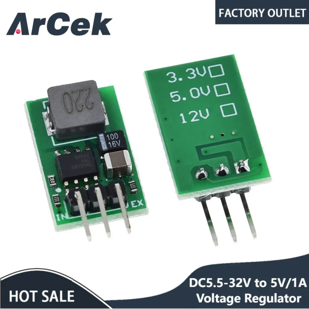 DC5.5-32V to 5V/1A Voltage Regulator Replace TO-220 LM7805 5V Positive Voltage Regulators Input 5.5-32v To 5v1a Buck Module