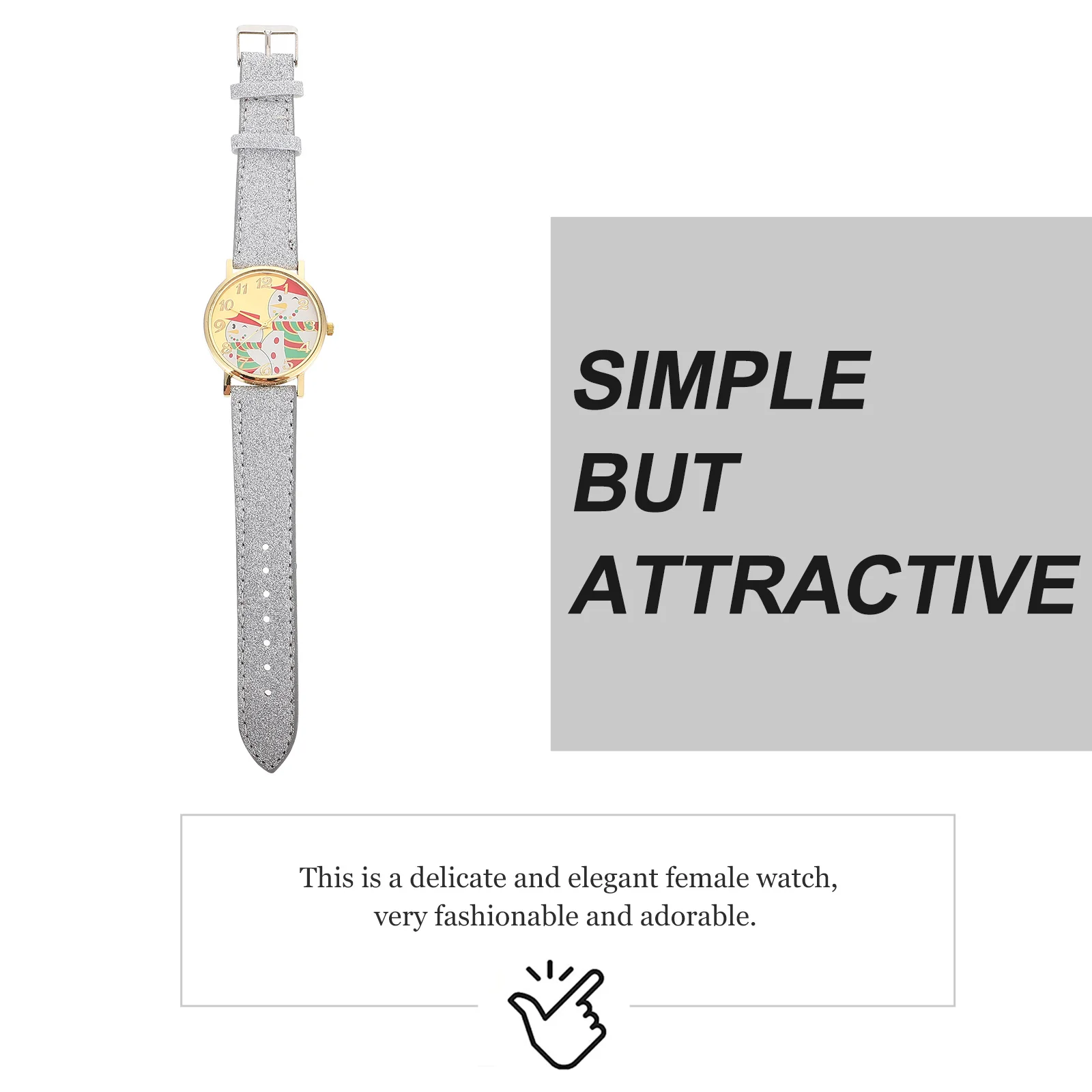 ساعة بنمط رجل الثلج اللطيفة هدية عيد الميلاد، حفظ الوقت الدقيق، ملابس مريحة لساعة عيد الميلاد #1