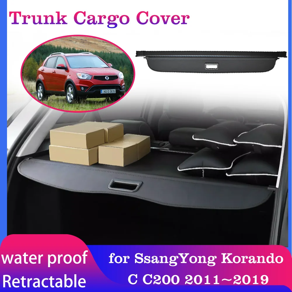 

Car Trunk Cargo Cover for SsangYong Korando C C200 New Actyon Micro 2011~2019 Curtain Rack Security Shielding Shade Accessories