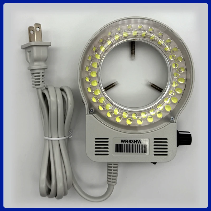 56 LED Microscope Ring Light Adjustable Brightness 65mm Inner Diameter Stereo Microscope LED Light Source Industrial Camera Fill