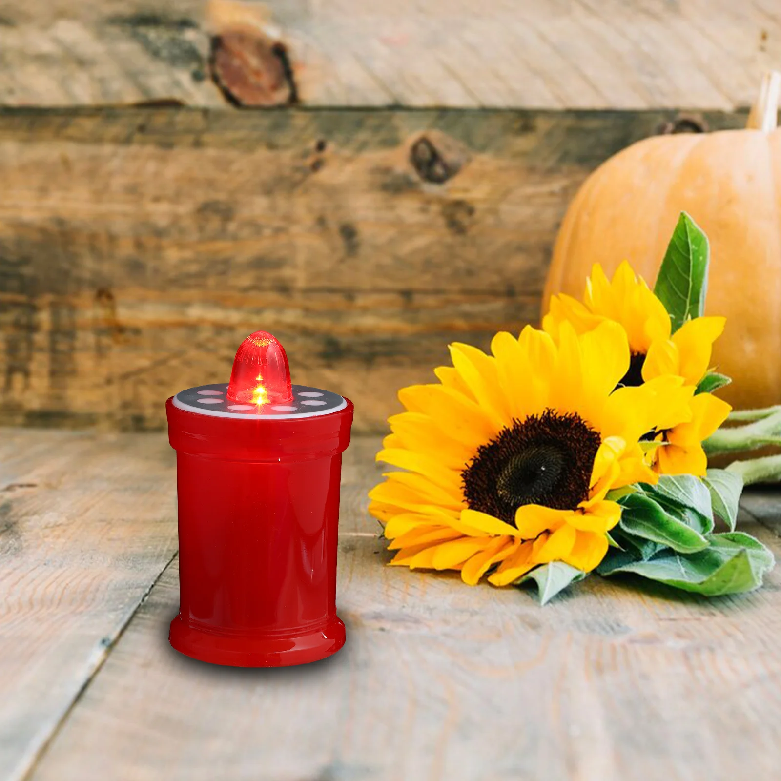 Cemetery Electronic Holder Candles LED Lights Plastic Pp Religious Uselectric Clip Flame Lamp