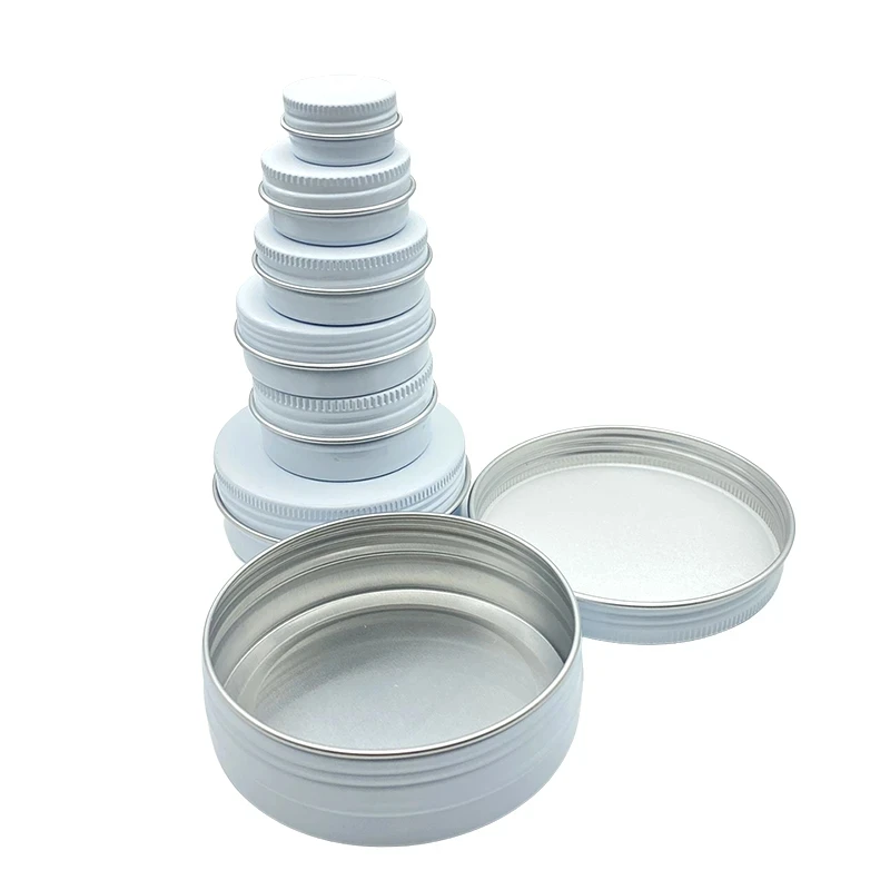 10PCS Cream Jar Tin Cosmetic Lip Balm Containers Nail Derocation Crafts Pot Refillable Bottle Screw Thread Empty Aluminum