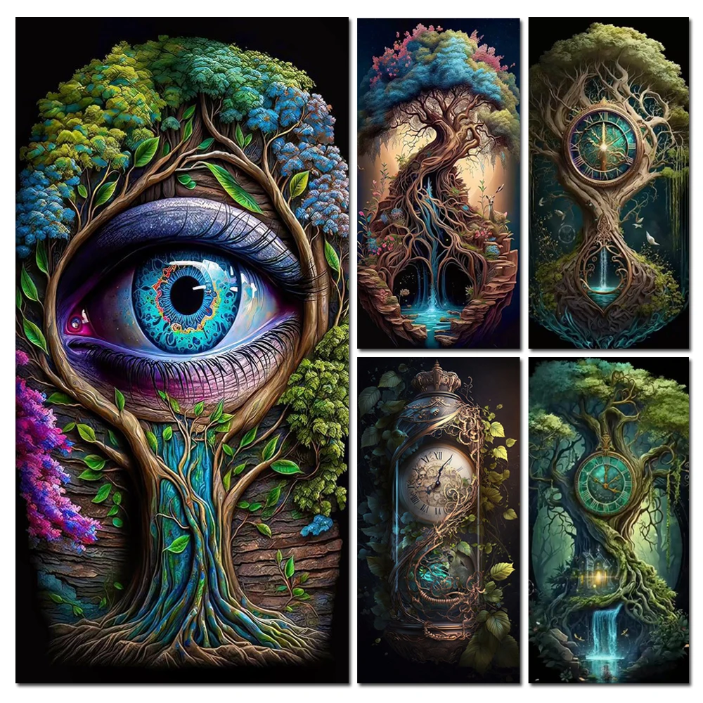 Tree Of Life 5D DIY Diamond Painting Abstract Tree Full Square Round Mosaic Diamond Embroidery Cross Stitch Kits Decor Home