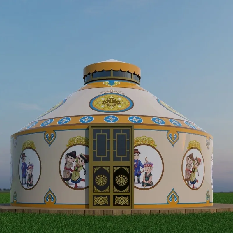 Yurt agritainment outdoor scenic spot, rainproof and cold-proof thickened tent