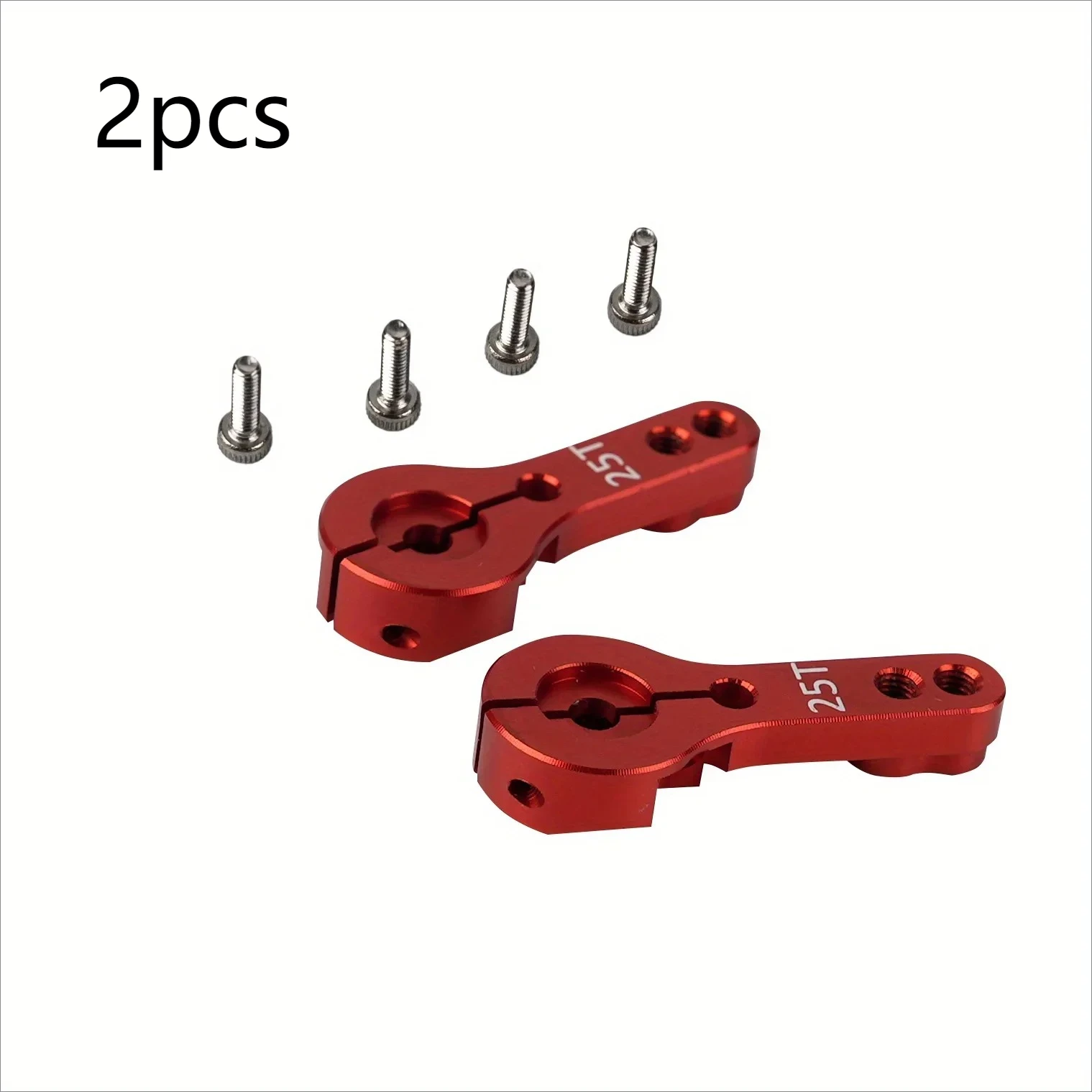 1PCS/2PCS/4PCS 빨간색/파란색 25T 표준 알루미늄 서보 혼 금속 팔 서보 부품 25T 금속 원격 제어 서보 로봇 팔