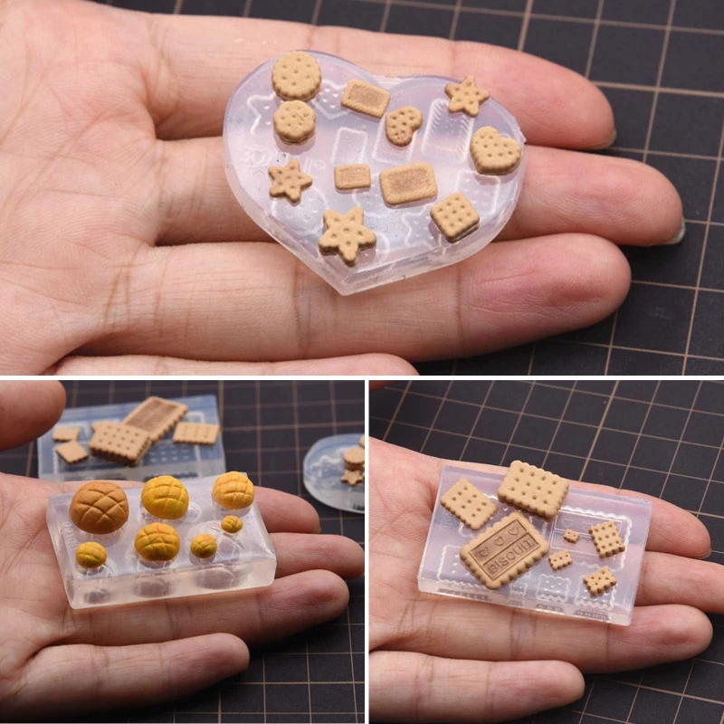 DIY Crafts Casting Baking Tool Mini Food Cookie Dessert Crystal Epoxy Resin Mold Cake Candy Chocolate Silicone Pendant Mould