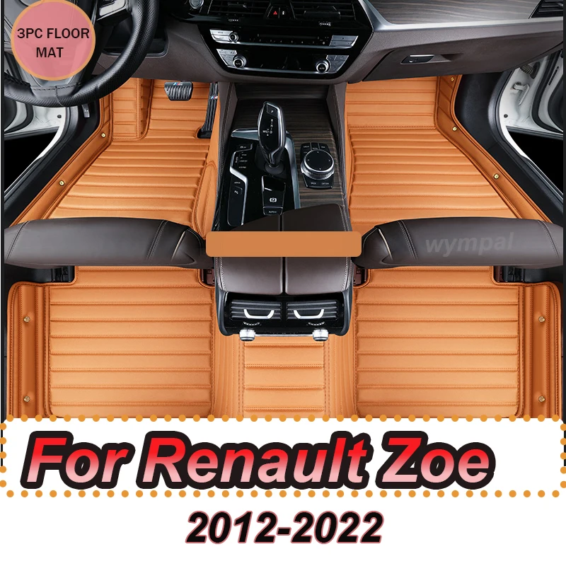 

LUXURY кожаные автомобильные коврики для Renault Zoe E-Tech Electric 2012 ~ 2022 5-местный антигрязевой автомобильный ковер напольный коврик автомобильные аксессуары