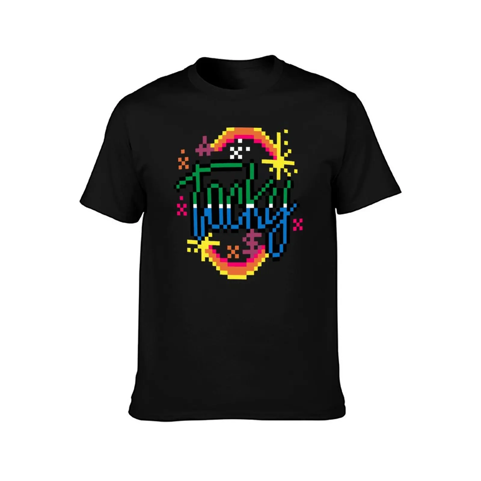 8-Bit Tacky T-Shirt Summer Casual Cotton Tee Oversized Streetwear Tops Vintage Graphic Print Loose Fit Short Sleeve