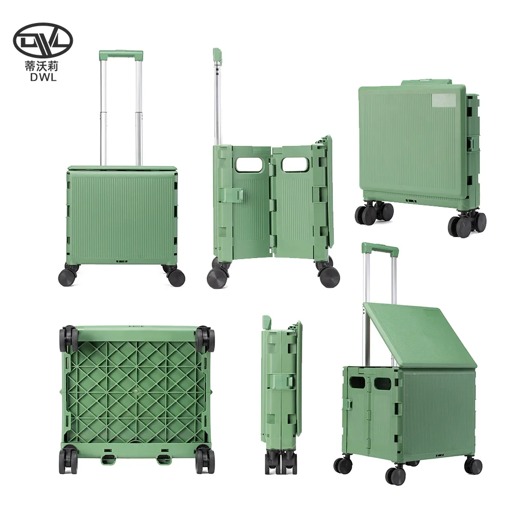 DWL portable express picnic cart hand rod cart trailer aluminum trolley Folding shopping cart Luggage with Detachable wheel