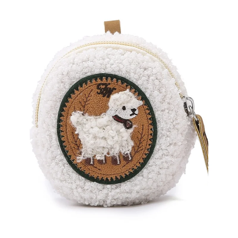 Niche Design Lamb Wool Earphone Coin Purse Portable Simple Hanging Coin Purse