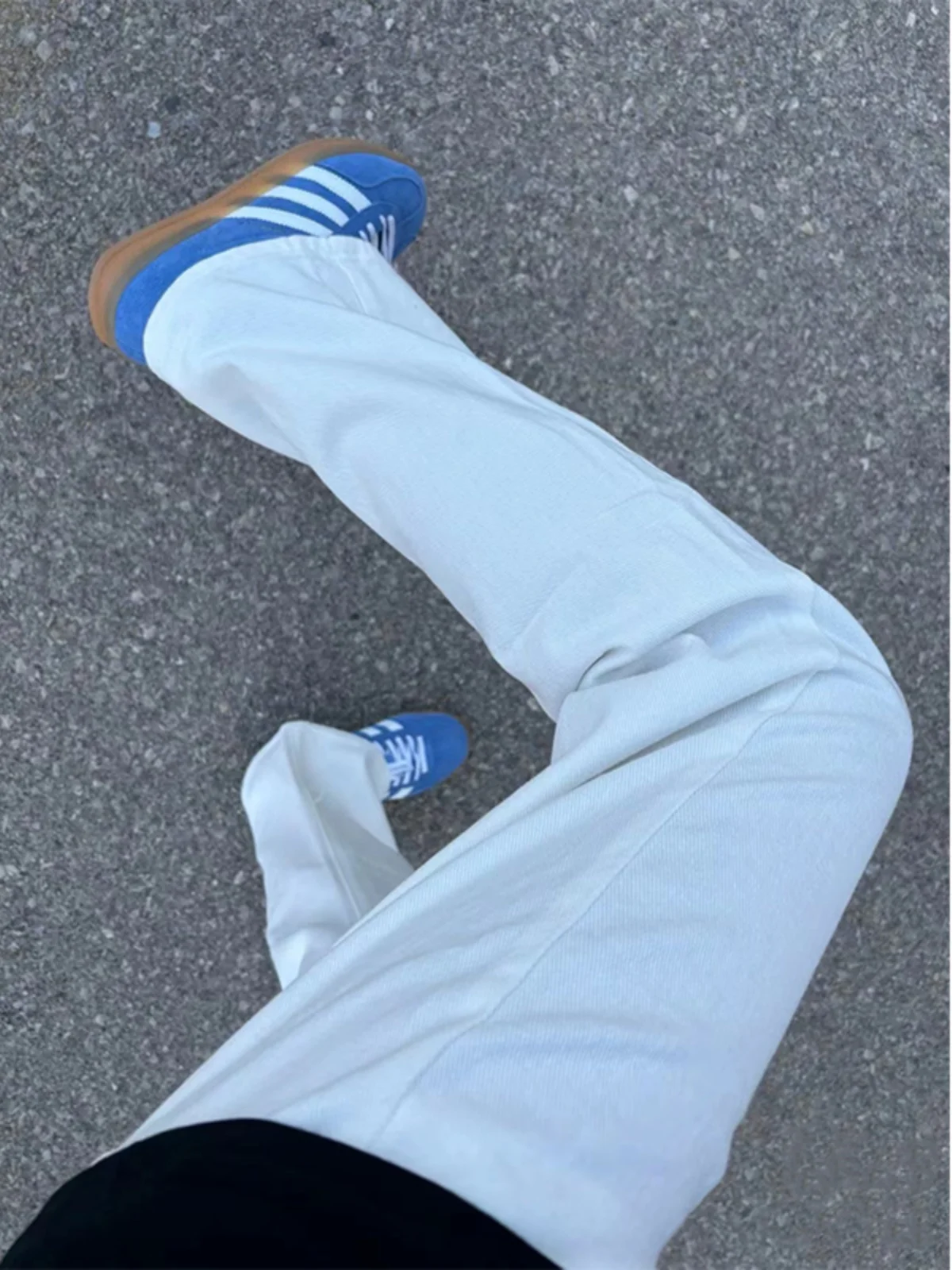 

American High Street 57 Men's Summer CleanFit Elastic Knife Straight Leg Jeans Teenage White Pants High Waist Long Jeans