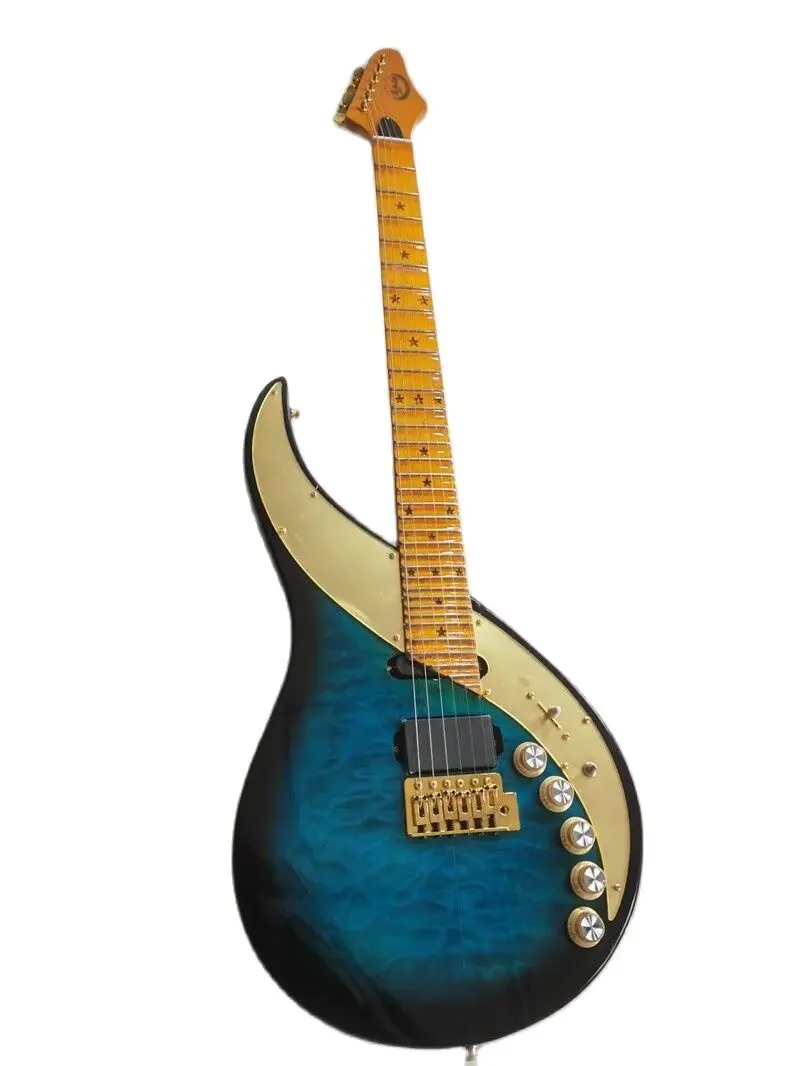 Pro Sky III Emperor Electric Guitar Blue Quilted Maple Top 29 Frets Scalloped Maple Fretboard Professional Guitar