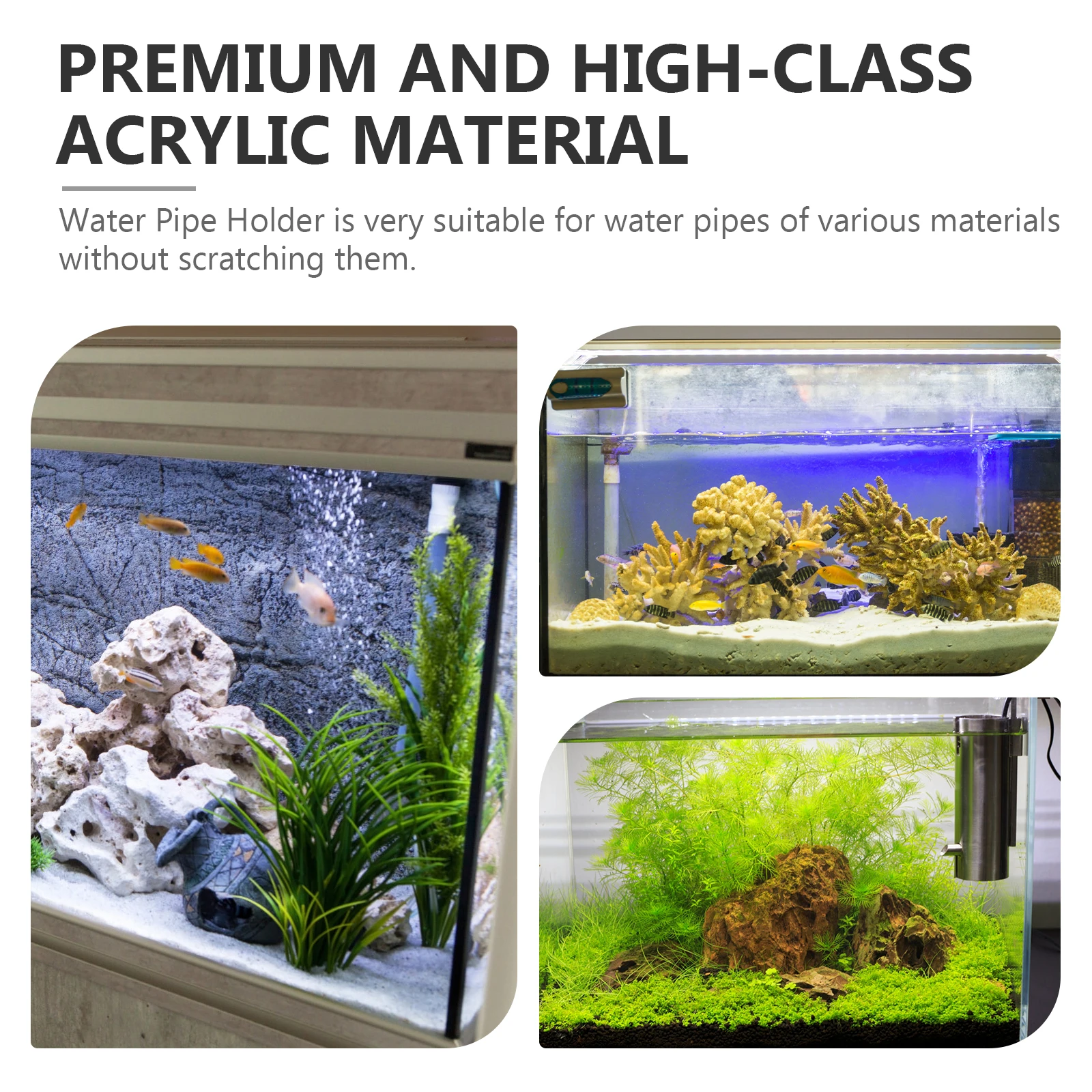 

Acrylic Holder for Fish Tank Sturdy Water Pipe Clamp Hose Fixation Aquarium Accessories Easy Installation Compatible Materials