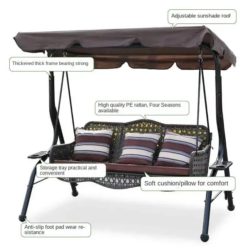 

Outdoor Courtyard Swing, Rocking Chair, Wrought Iron Hammock, Home Balcony, Terrace, Double Bassinet, Hanging Chair