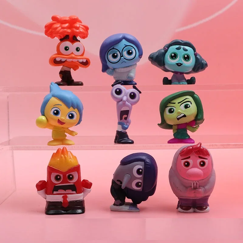 

9pcs/Set Inside Out 2 Action Figure Toy Cartoon Movie Joy Anxiety Anger Sadness Disgust Fear Model Doll Figurines Kids Gift