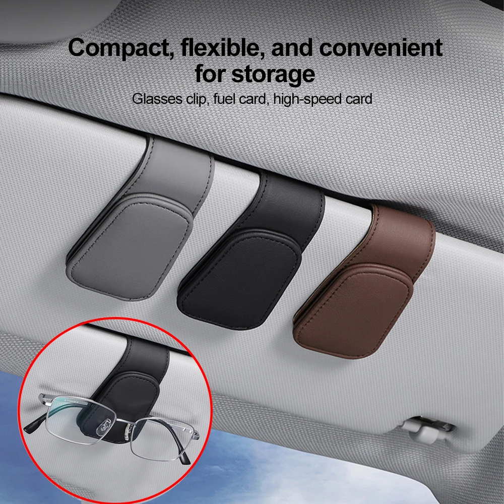 

Car Sun Visor Glasses Box Sunglasses Clip Card Ticket Holder Stand Pen Case Eyeglasses Multi-Function Storage Car Accessories