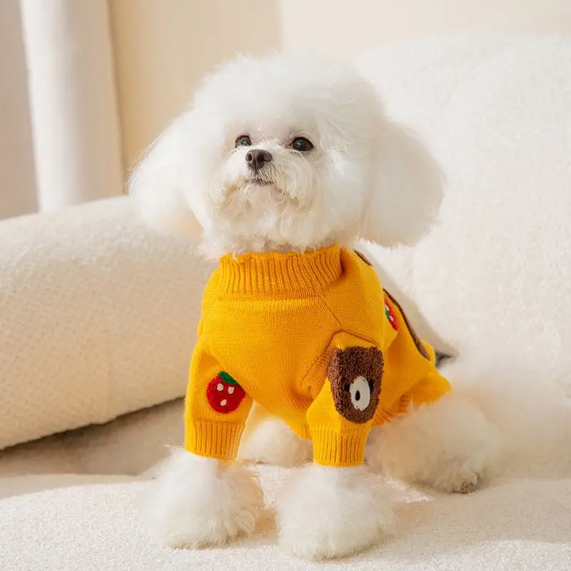 Cute Bear Sweater Little Dog Clothes Autumn and Winter Teddy Bears Pomeranian Schnauzer Small Dog