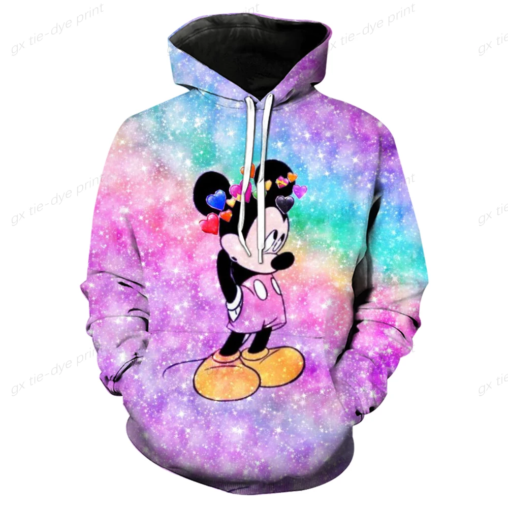 Autumn Mickey Mouse Printed Hoodie Women Fashion Korean Hooded Sweatshirts Woman Y2K Streetwear Loose Hoodies