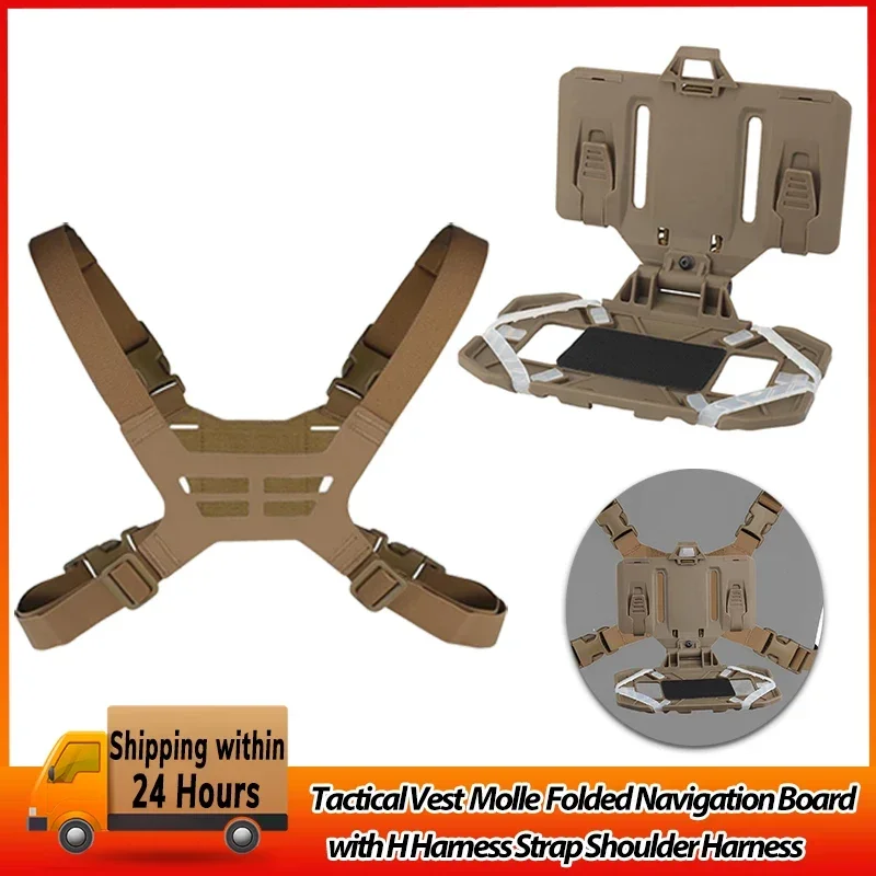 Tactical Admin Phone Platform Molle Cell Phone Holder Carrier Phone Mount with H Harness Strap Shoulder Harness for Screen Size